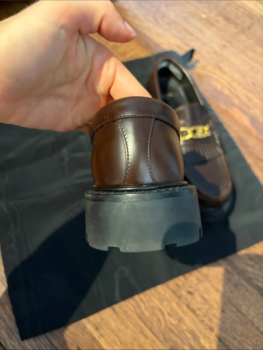 Celine Brown Leather Margaret Loafers